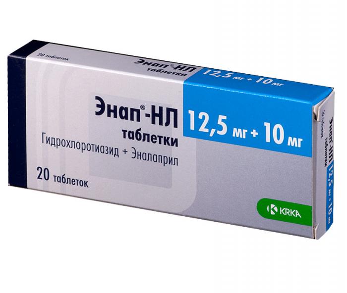 ЭНАП НЛ табл. 12,5+10 мг №20