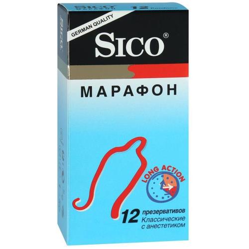 ПРЕЗЕРВАТИВЫ SICO МАРАФОН с анестетиком №12
