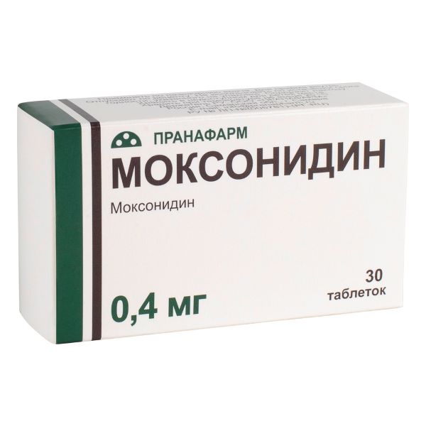 МОКСОНИДИН ПРАНА табл. п/о плен. 0,4 мг №30