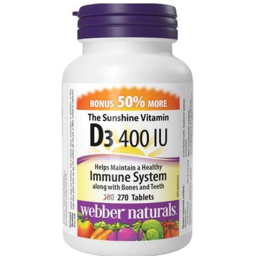 WEBBER NATURALS ВИТАМИН Д3 табл. 400 МЕ №270