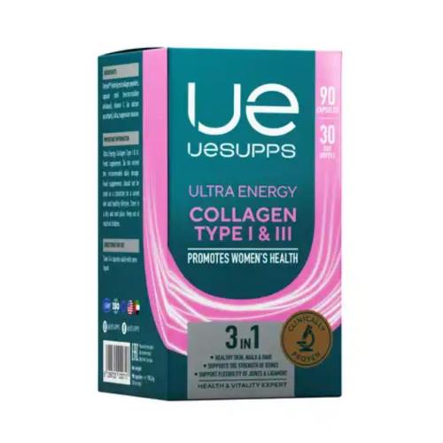 UESUPPS УЛЬТРА ЭНЕРДЖИ КОЛЛАГЕН I И III ТИПА капс. №90