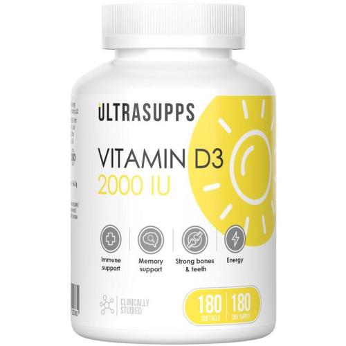 ULTRASUPPS ВИТАМИН D3 капс. 2000 МЕ №180