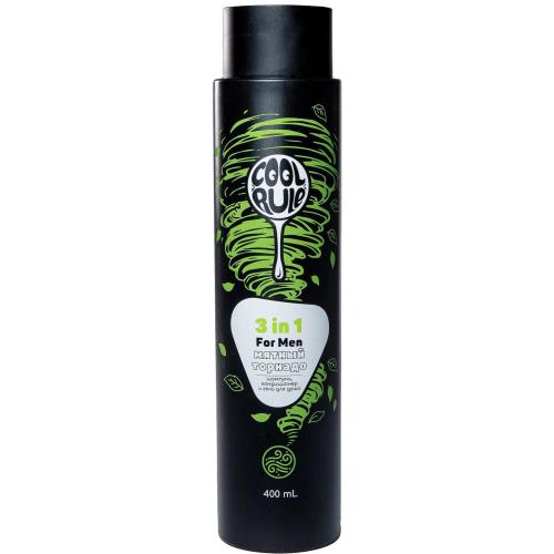 COOL RULE (КУЛ РУЛ) ШАМПУНЬ-КОНДИЦИОНЕР-ГЕЛЬ ДЛЯ ДУША 400 мл мятный торнадо