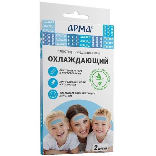 ЛЕЙКОПЛАСТЫРЬ ОХЛАЖДАЮЩИЙ АРМА эвкалипт 4см х 11см №2