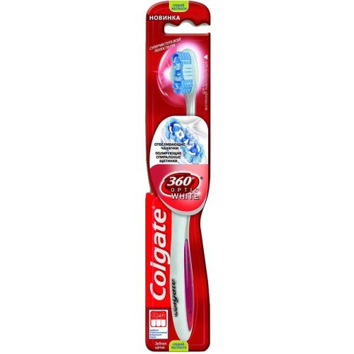 КОЛГЕЙТ ЗУБНАЯ ЩЕТКА ЭЛЕКТРИЧЕСКАЯ 360 OPTIK WHITE средняя