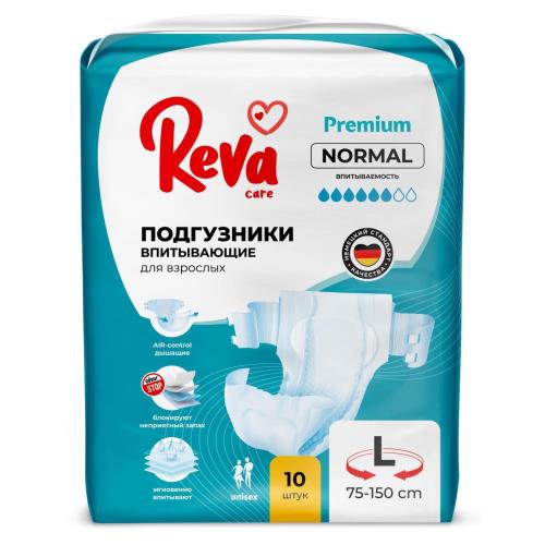 REVA CARE ПОДГУЗНИКИ ДЛЯ ВЗРОСЛЫХ НОРМАЛ L №10
