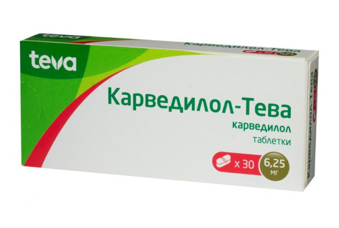 КАРВЕДИЛОЛ ТЕВА табл. 6,25 мг №30
