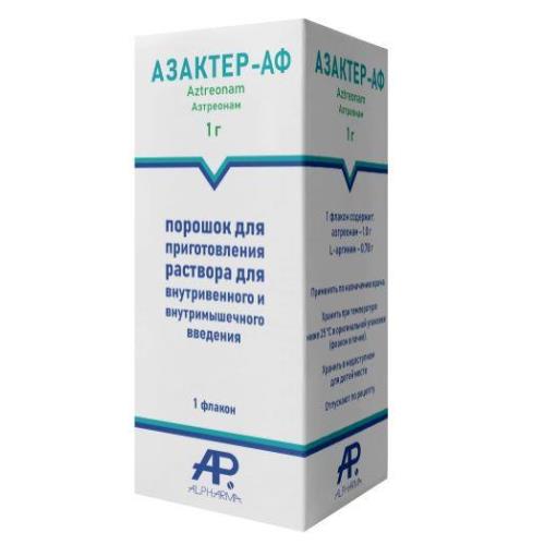АЗАКТЕР-АФ пор. д/приг. инъекц. 1 г фл. №1