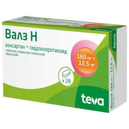 ВАЛЗ Н табл. п/о плен. 160+12,5 мг №28