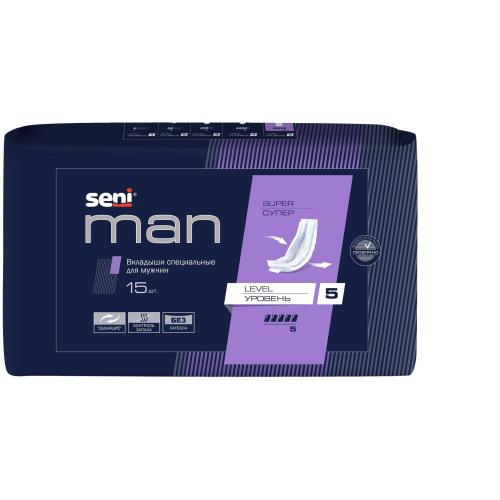 СЕНИ ПРОКЛАДКИ МУЖСКИЕ ПРИ НЕДЕРЖАНИИ МЕН СУПЕР №15