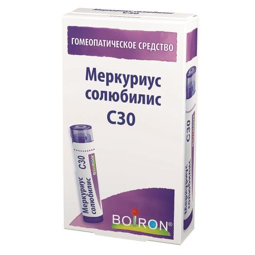 МЕРКУРИУС СОЛЮБИЛИС C30 гранулы гомеопатич. 4 гр