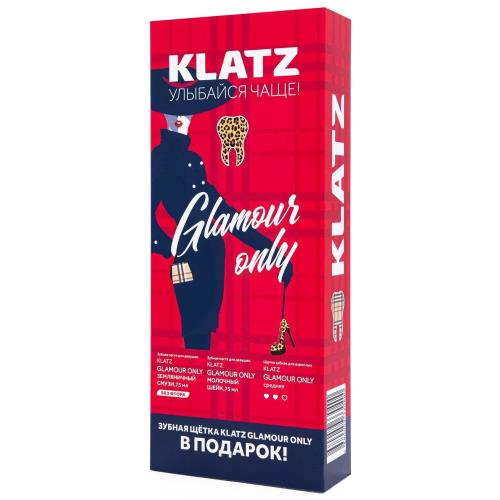 KLATZ (КЛАЦ) GLAMOUR ONLY НАБОР (земляничн.смузи + молочн.шейк + зубн.щетка средн.)