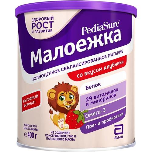 ПЕДИАШУР МАЛОЕЖКА СМЕСЬ СУХАЯ ДЛЯ ЭНТЕР. ПИТАНИЯ клубника 400 гр