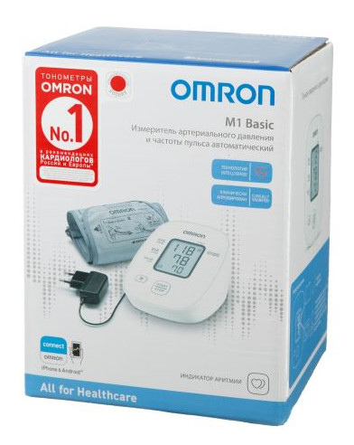 ОМРОН (OMRON) ПРИБОР (ТОНОМЕТР) ИЗМ. АРТ. ДАВЛЕНИЯ АВТОМАТ + АДАПТЕР M1 BASIC (ARU)