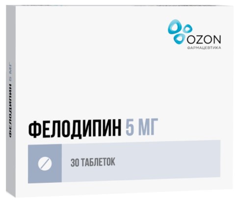 ФЕЛОДИПИН ОЗОН табл. пролонг. п/о 5 мг №30