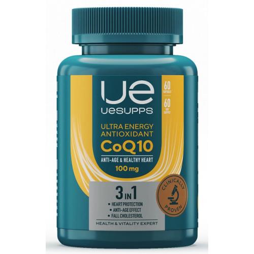 UESUPPS УЛЬТРА ЭНЕРДЖИ АНТИОКСИДАНТ КОЭНЗИМ Q10 капс. №60