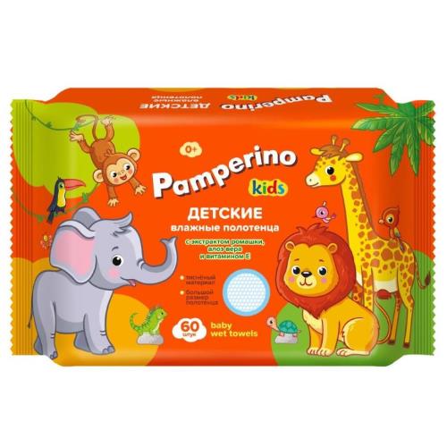 ПАМПЕРИНО ПОЛОТЕНЦА ВЛАЖНЫЕ №60 ромашка/алоэ вера/вит.Е