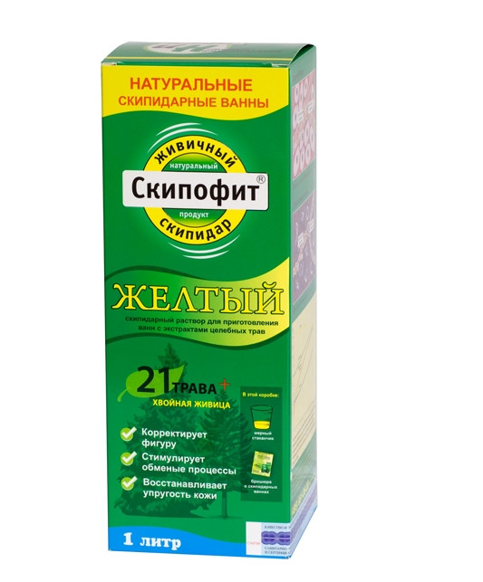СКИПОФИТ СКИПИДАРН. СРЕДСТВО ДЛЯ ВАНН СКИПИДАРН. 1 000 мл желтый