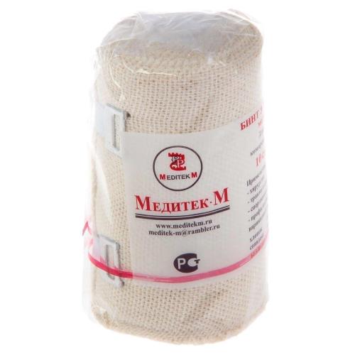 БИНТ ЭЛАСТИЧНЫЙ МЕДИТЕК с застежкой 10см х 3,5м