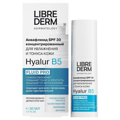 ЛИБРИДЕРМ HYALUR B5 АКВА-ФЛЮИД ДЛЯ ЛИЦА 30 мл увлажнение и тонус SPF30