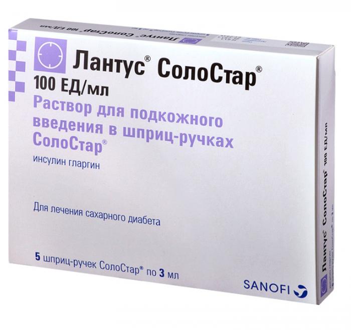 ЛАНТУС СОЛО СТАР р-р д/инъекц. п/к 100 ЕД/мл шпр.- ручка 3 мл №5