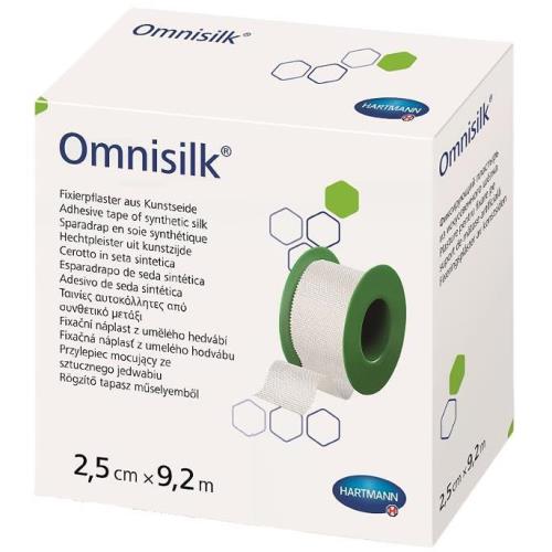 ЛЕЙКОПЛАСТЫРЬ ФИКСИРУЮЩИЙ ХАРТМАНН OMNISILK шелковый 2,5см х 9,2м