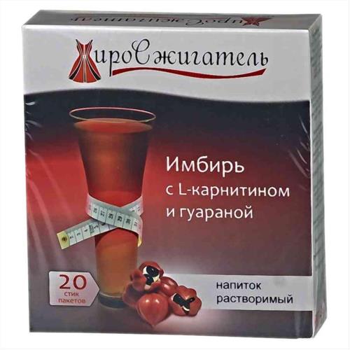 ЖИРОСЖИГАТЕЛЬ ИМБИРЬ напиток L-карнитин/гуарана саше 5 гр №20