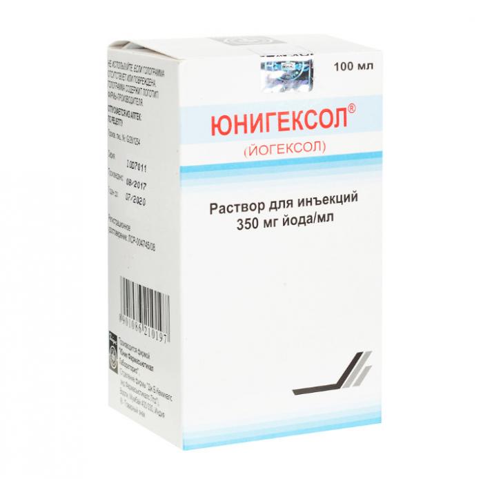 ЮНИГЕКСОЛ р-р д/инъекц. 350 мг йода/мл фл. 100 мл №1