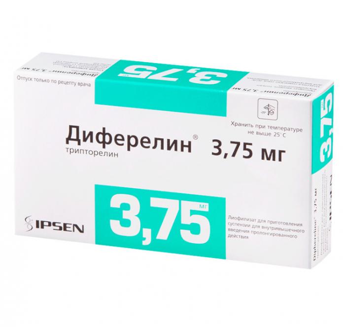 ДИФЕРЕЛИН лиоф. д/приг. сусп. инъекц. 3,75 мг фл. с растворит.