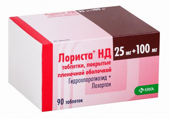 ЛОРИСТА НД табл. п/о плен. 25+100 мг №90