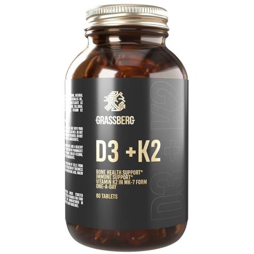 GRASSBERG ВИТАМИН D3 + К2 табл. 2000 МЕ №60