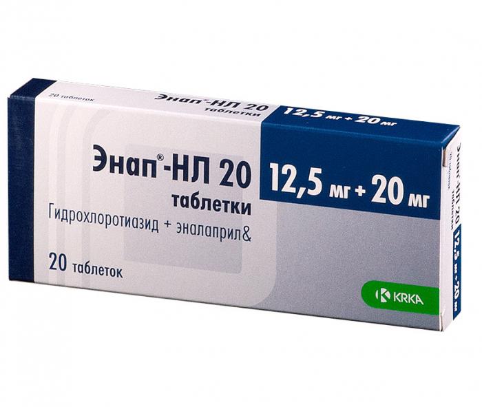 ЭНАП НЛ 20 табл. 12,5+20 мг №20