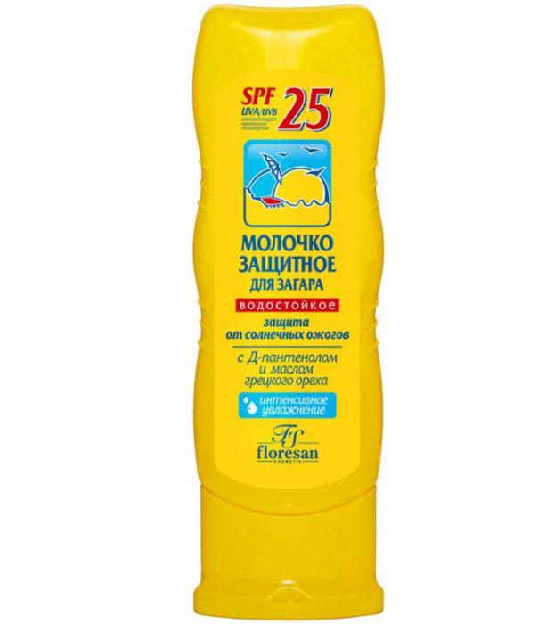 ФЛОРЕСАН СОЛНЕЧН. СЕРИЯ МОЛОЧКО ДЛЯ ЗАГАРА 125 мл SPF25 водостойкое (ф-108)