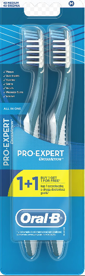 ОРАЛ-БИ (ORAL-B) PRO-EXPERT ВСЕ В ОДНОМ ЗУБНАЯ ЩЕТКА 40 медиум 1+1