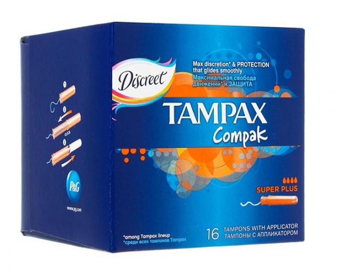 ТАМПАКС ТАМПОНЫ КОМПАКТ С АППЛИКАТОРОМ СУПЕР ПЛЮС №16