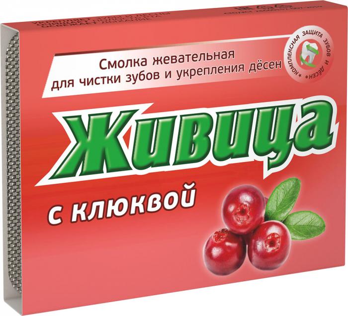 ЖИВИЦА СМОЛКА ЖЕВАТЕЛЬНАЯ с клюквой №5
