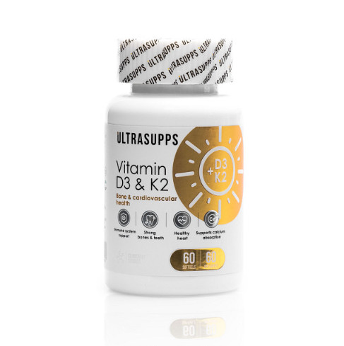 ULTRASUPPS ВИТАМИН D3 & K2 капс. 2000 МЕ №60