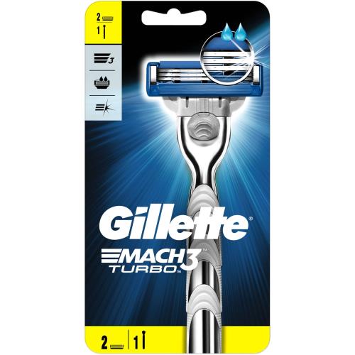ЖИЛЛЕТТ (GILLETTE) MACH3 TURBO СТАНОК 2 кассеты