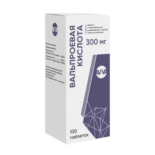 ВАЛЬПРОЕВАЯ КИСЛОТА АВВА РУС табл. пролонг. п/о 300 мг №100