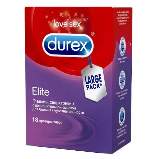 ПРЕЗЕРВАТИВЫ ДЮРЕКС ELIT сверхтонкие №18