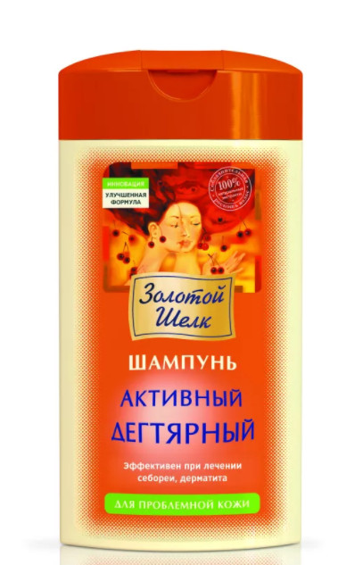 ЗОЛОТОЙ ШЕЛК ШАМПУНЬ 250 мл дегтярный