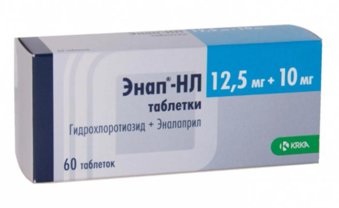 ЭНАП НЛ табл. 12,5+10 мг №60