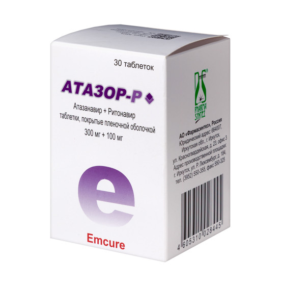 АТАЗОР-Р табл. п/о плен. 300+100 мг №30