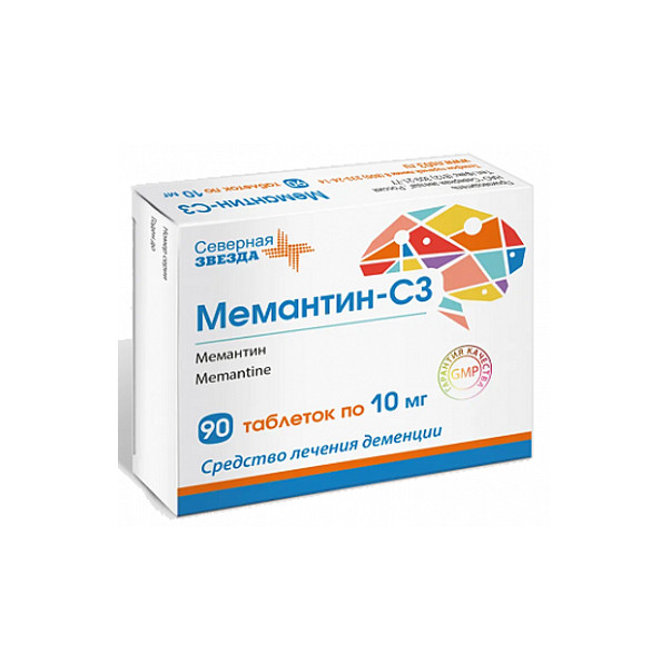МЕМАНТИН СЗ табл. п/о плен. 10 мг №90