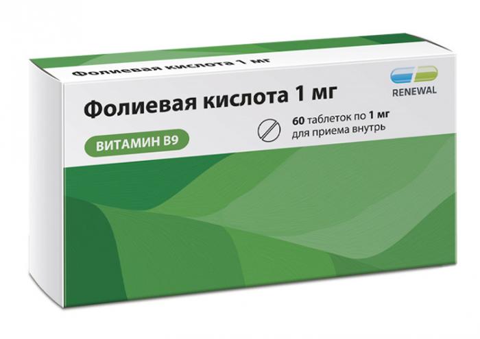 ФОЛИЕВАЯ КИСЛОТА РЕНЕВАЛ табл. 1 мг №60