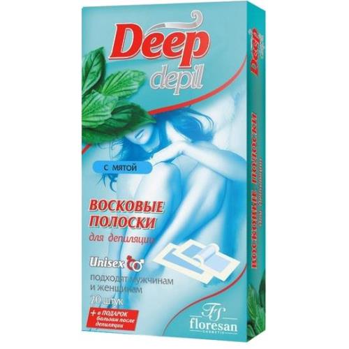 ФЛОРЕСАН DEEP DEPIL ПОЛОСКИ ВОСКОВЫЕ ДЛЯ ДЕПИЛЯЦИИ мята №20 (ф-483)