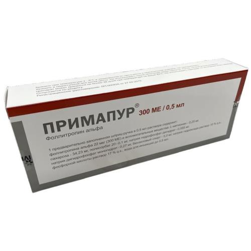 ПРИМАПУР р-р д/инъекц. п/к 66 мкг (900 МЕ) шпр.- ручка 1,5 мл +10 игл