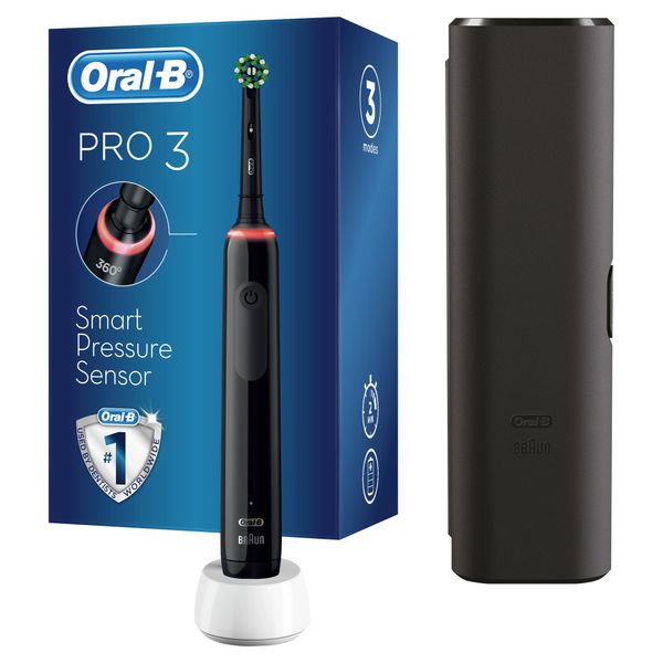 ОРАЛ-БИ (ORAL-B) ЗУБНАЯ ЩЕТКА ЭЛЕКТРИЧЕСКАЯ PRO 3/D505.513.3X (тип 3772) черная + зарядное устройство