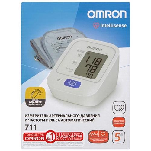 ОМРОН (OMRON) ПРИБОР (ТОНОМЕТР) ИЗМ. АРТ. ДАВЛЕНИЯ АВТОМАТ + АДАПТЕР 711 (HEM-8712-СМ2)