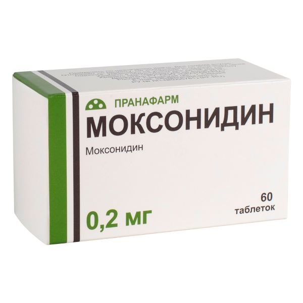 МОКСОНИДИН ПРАНА табл. п/о плен. 0,2 мг №60